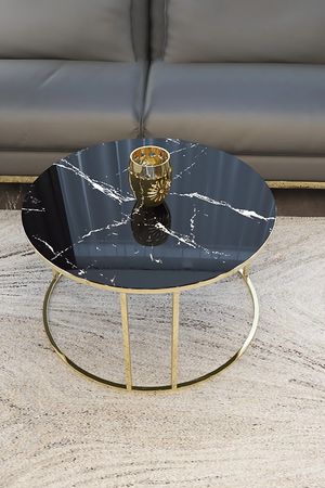 Nestique Handicrafts Town Black & Gold Coffee Table