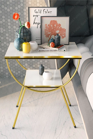 Nestique Gold Nightstand Side Table