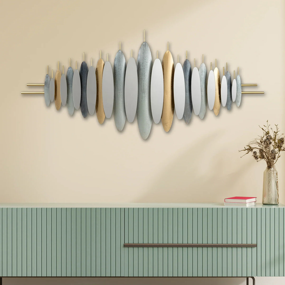 Sculptural Wave Metal Wall Art Panel