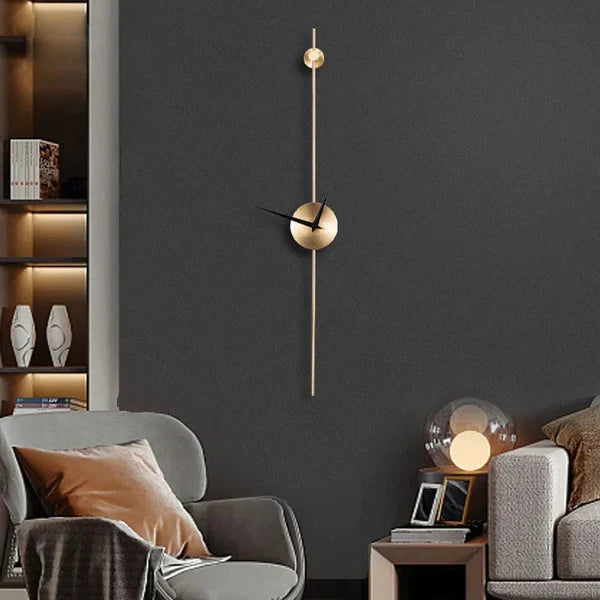 Minimal Slim Gold Wall Clock