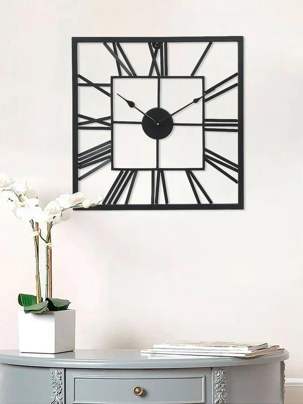 Square Roman Numbers Designer Wall Clock