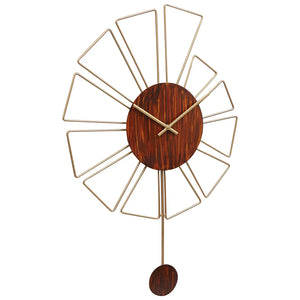 Brown & Gold Designer Pendulum Clock