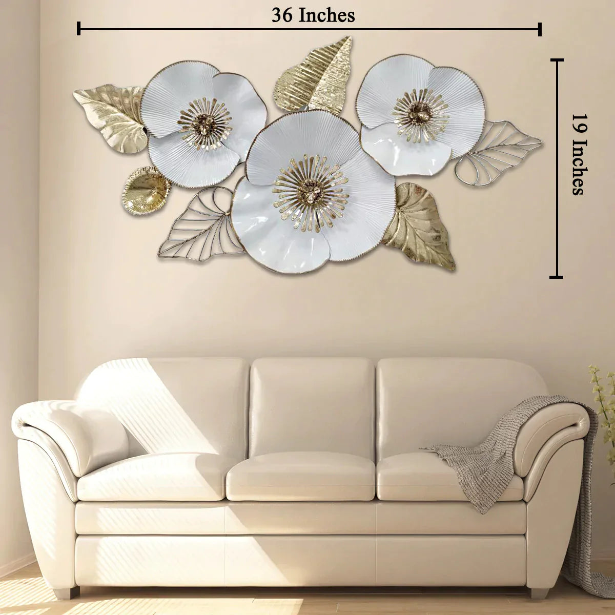 Nestique Wonderful White Blooms Wall Art Panel For Wall