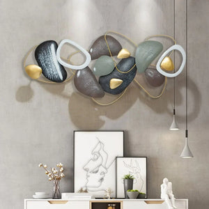 Nestique Multicolor Pile of Stones Metal wall Art (48 x 24 Inches)
