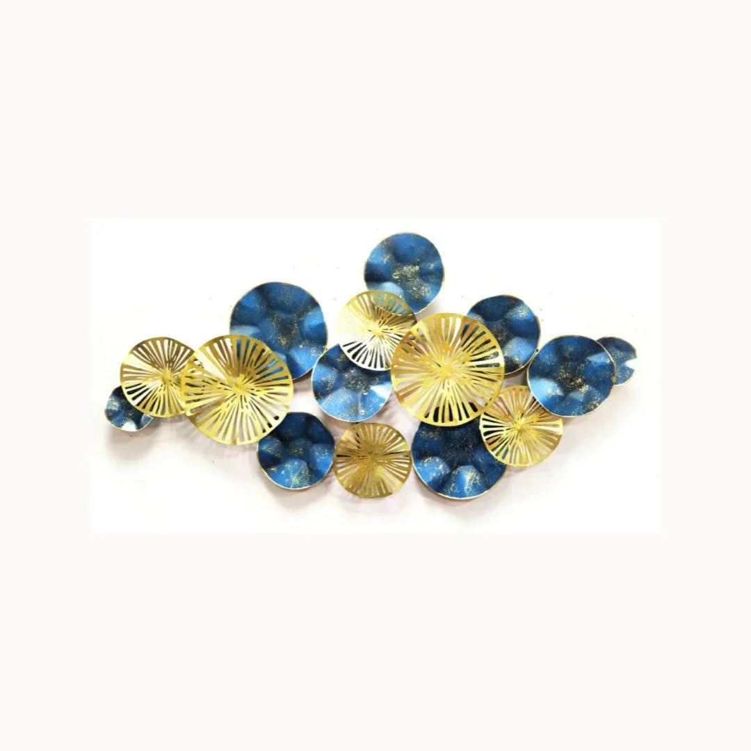 Nestique Iron decor for walls with Gold and Blue (52 x 26 Inches) For Wall