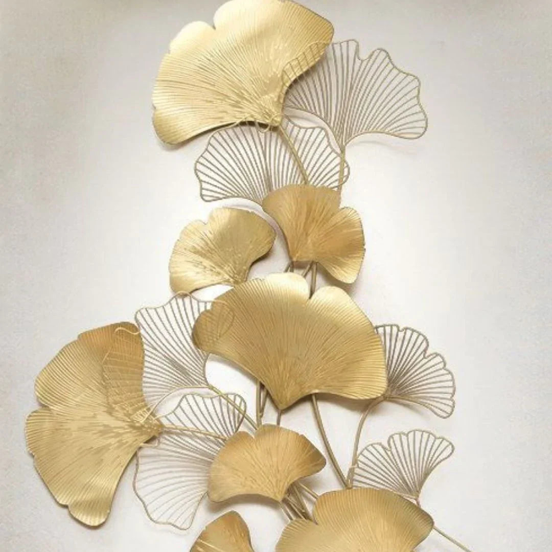 Nestique The Golden Metallic Furrow Vertical wall art (48 x 32 Inches)