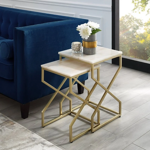Nestique Marbel Side Table Set Of 2