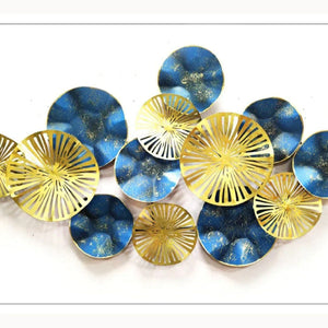 Nestique Iron decor for walls with Gold and Blue (52 x 26 Inches) For Wall
