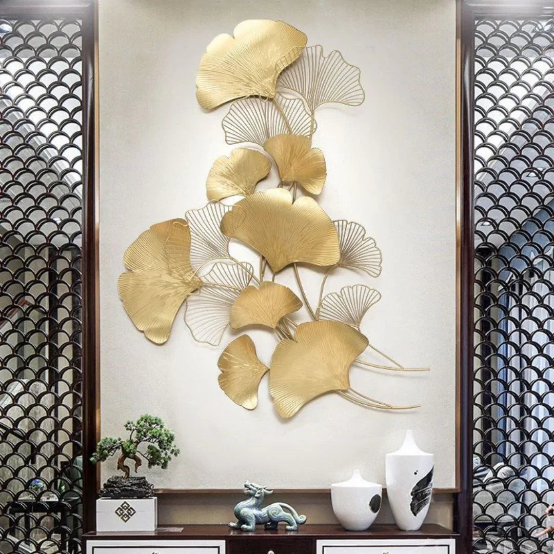 Nestique The Golden Metallic Furrow Vertical wall art (48 x 32 Inches)