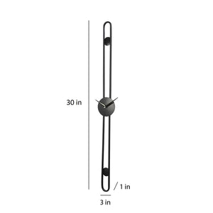 Minimal Long Hollow Black Wall Clock