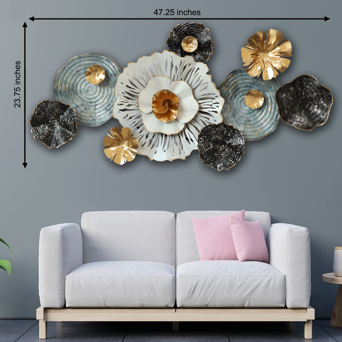 The Sea Shell Fishing Net Metal Wall Art panel