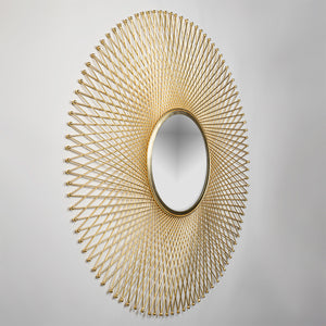 Aesthetic Gold Wire Frame Mirror