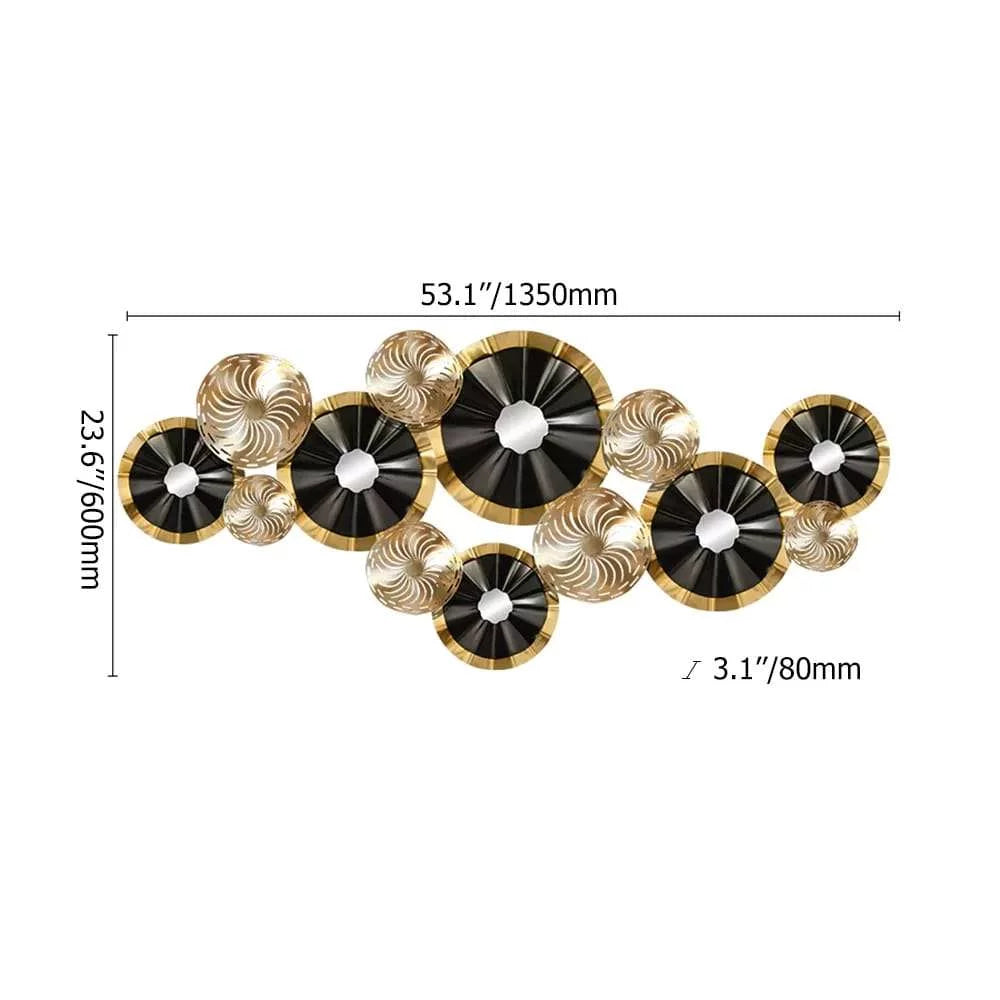 Designer Golden Black Metal Wall Art
