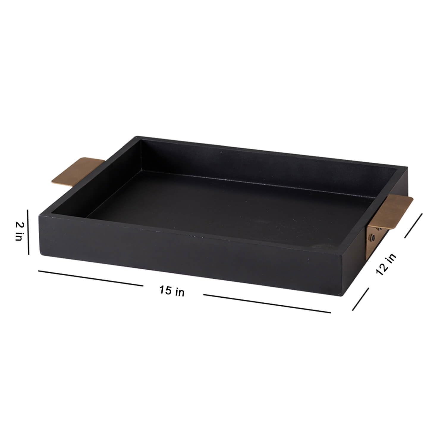 Tray for Serving Wooden Tray for Serving |MDF Tray for Dining Table Gold Handle