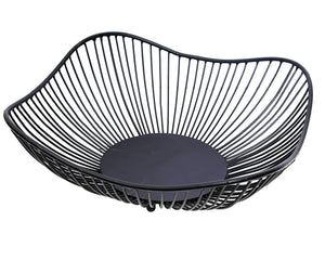 Fruit Basket Kitchen Stand vegetable basket rack stand for kitchen | Round Net baskets for storage Metal basket fruit stand storage baskets (BLACK)