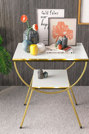 Nestique Gold Nightstand Side Table