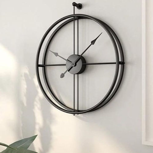 Nestique Black Round Wall clock