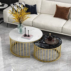 Nestique Black & White Marble Nesting Tables