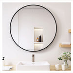 Nestique 20" Black Round Mirror