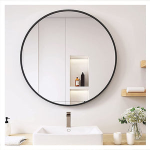Nestique 20" Black Round Mirror