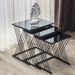 Nestique andicrafts Town Black Wire Nesting Tables Set OF 3