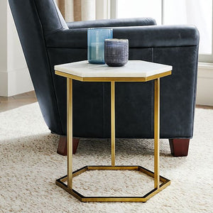 Nestique Hexagon Marble Accent Table