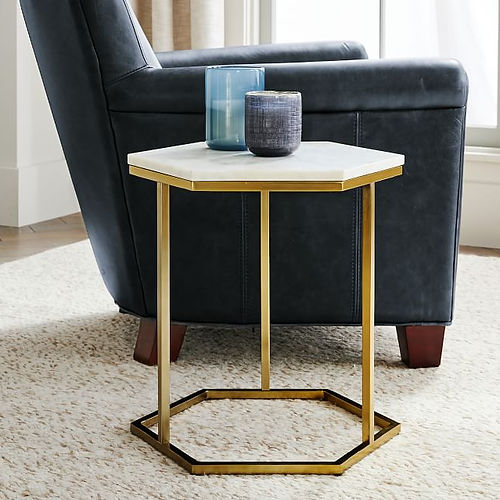Nestique Hexagon Marble Accent Table