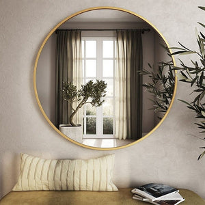 Nestique 33" Gold Round Mirror