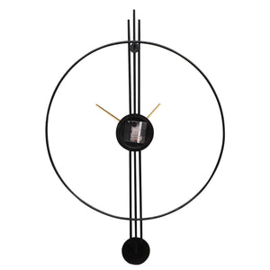 Black & Gold Designer Stripes Wall Clock