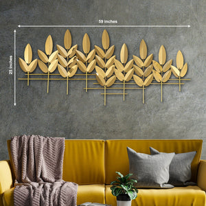 Luminous Leaf Metal Wall Art Panel