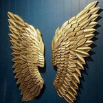 Nestique Metallic golden wings wall accent (18 x 40 Inches )