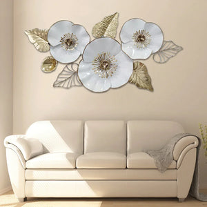 Nestique Wonderful White Blooms Wall Art Panel For Wall