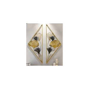Nestique Special Split Diamond with Leaves Wall Art (12 x 30 Inches Each)