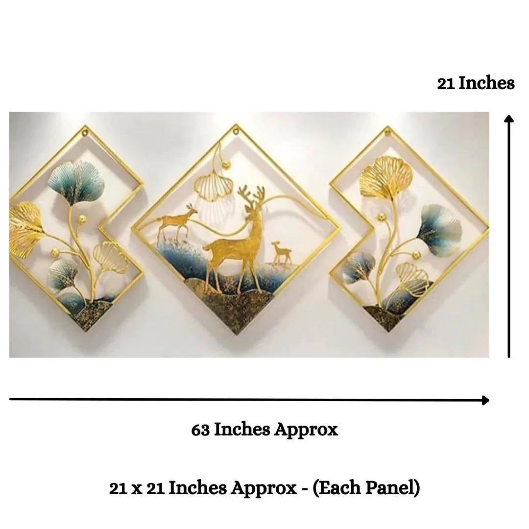 Nestique Special Wandering Deer Diamond Nature Wall Art (21 x 21 Inches)