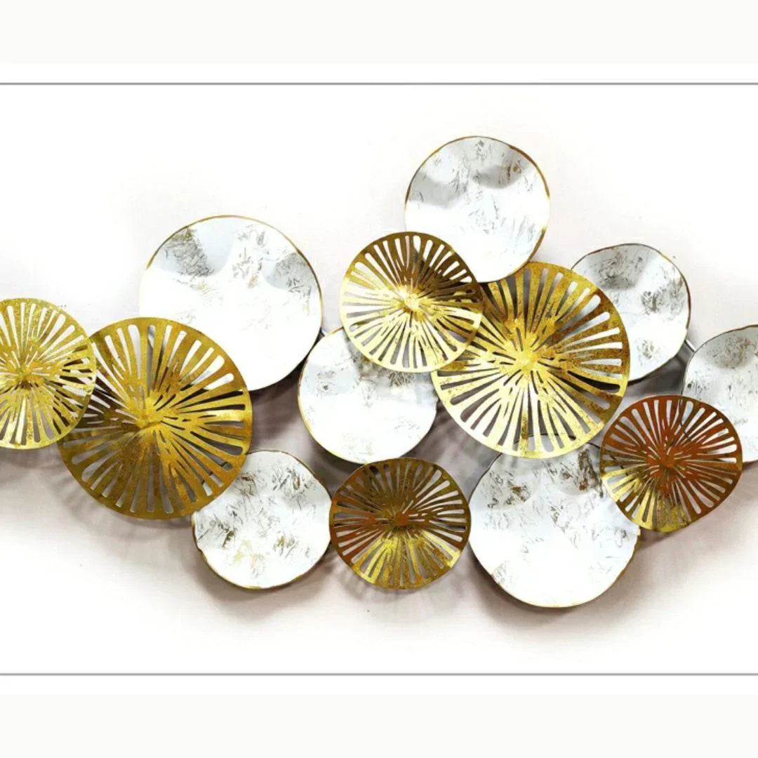 Nestique Special Golden white metal art (52 x 26 Inches) For Walls