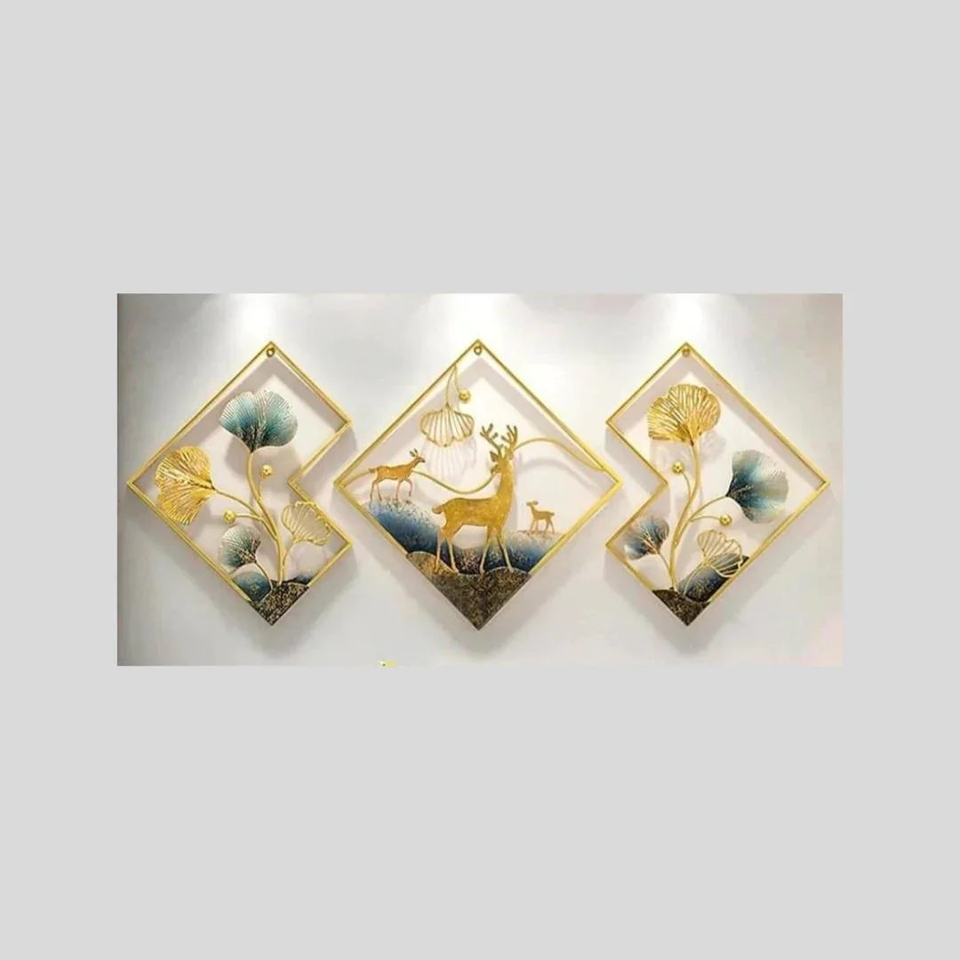 Nestique Special Wandering Deer Diamond Nature Wall Art (21 x 21 Inches)