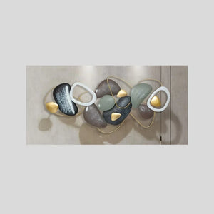 Nestique Multicolor Pile of Stones Metal wall Art (48 x 24 Inches)