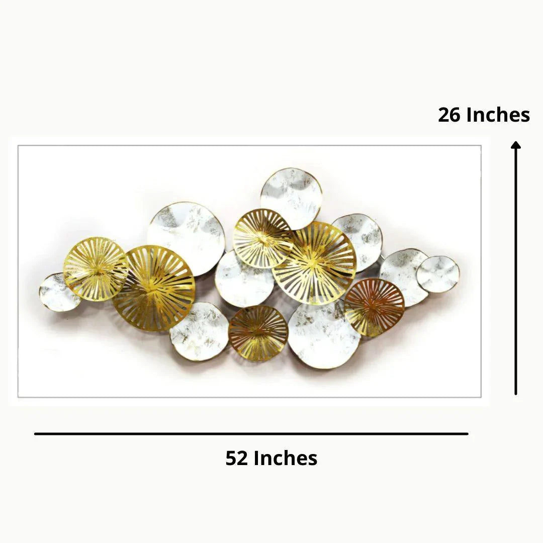 Nestique Special Golden white metal art (52 x 26 Inches) For Walls