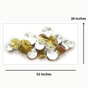 Nestique Special Golden white metal art (52 x 26 Inches) For Walls