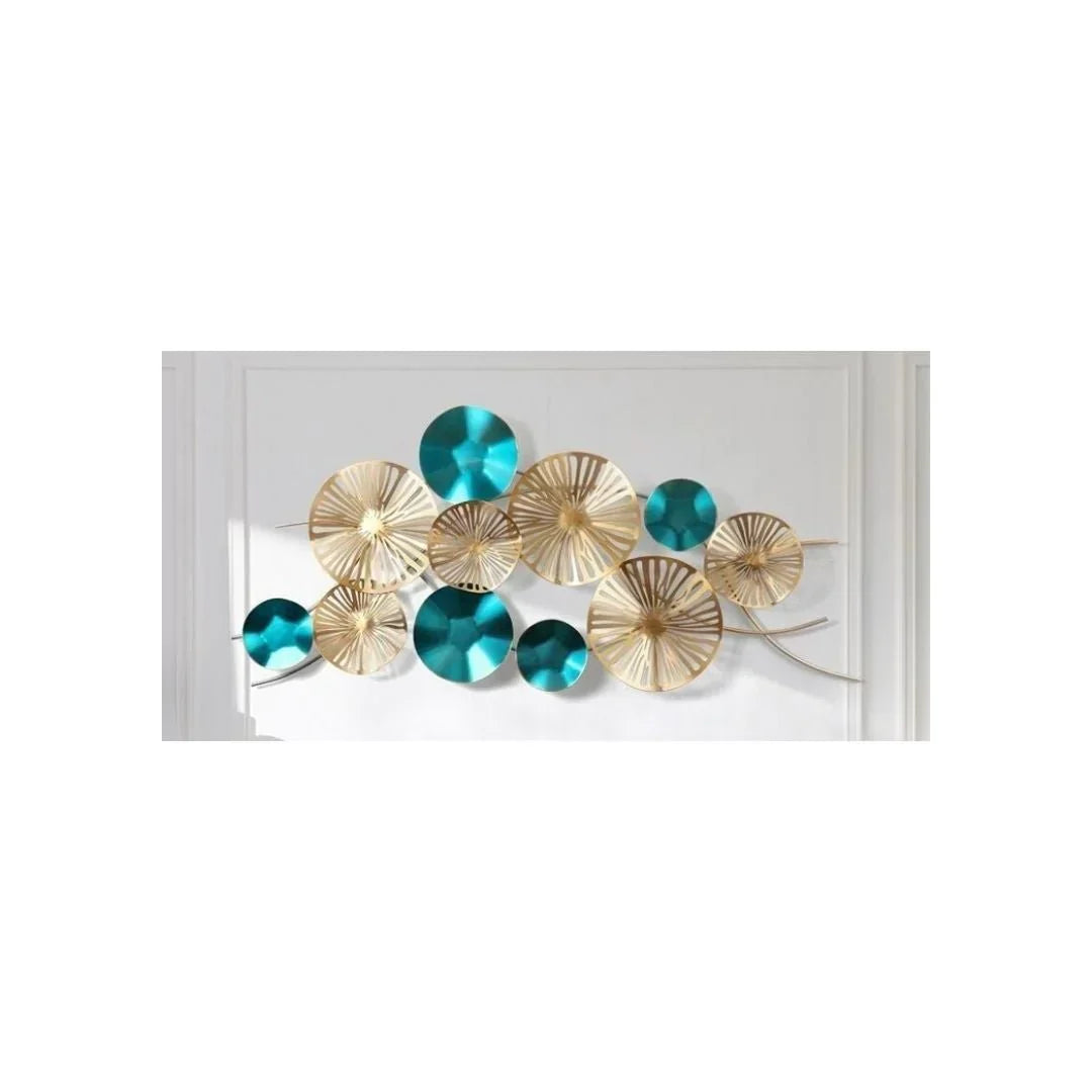 Nestique Special Sparkling Golden Blue Abstract Wall Art (48 x 24 Inches)