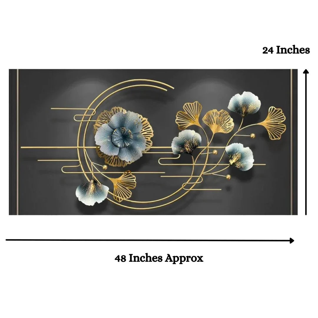 Nestique Special Musical Flower With Leaves Wall Art (48 x 24 Inches)