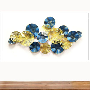 Nestique Iron decor for walls with Gold and Blue (52 x 26 Inches) For Wall
