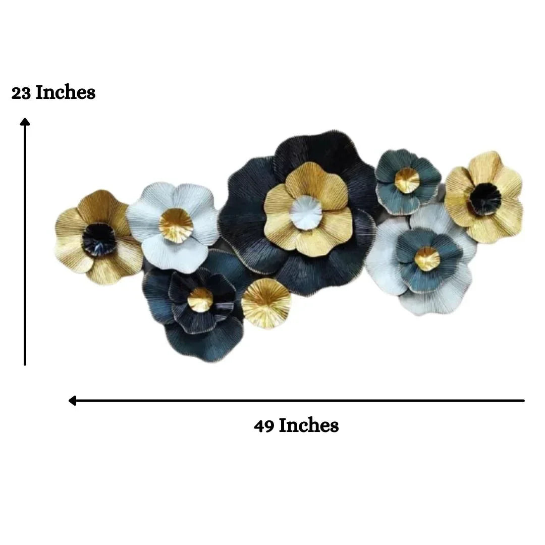 Nestique Big Iron Metal Flower Wall Art (49 x 23 Inches)