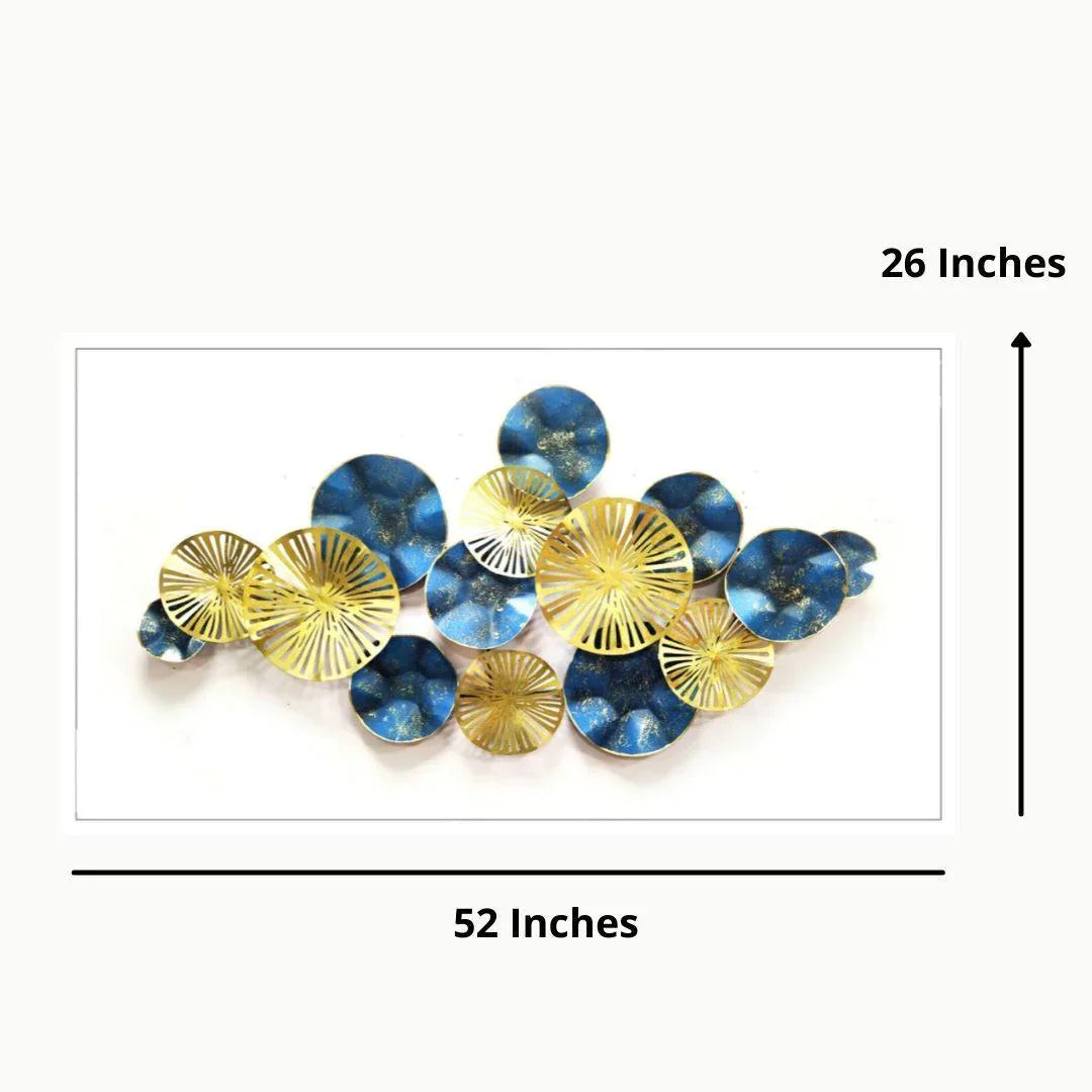 Nestique Iron decor for walls with Gold and Blue (52 x 26 Inches) For Wall