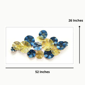 Nestique Iron decor for walls with Gold and Blue (52 x 26 Inches) For Wall