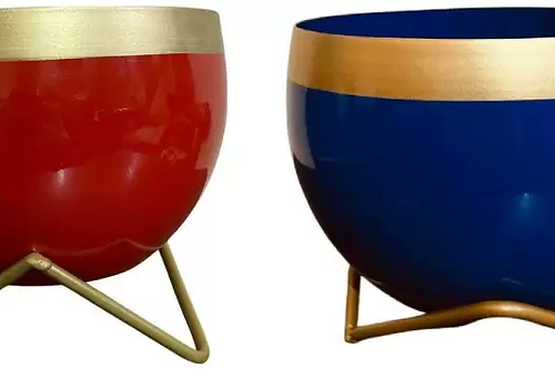 Nestique Plant Container Set (Pack of 2, Metal)