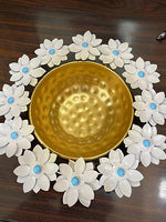 Nestique Beautiful Golden Flower Decorative Pot/ Bowl for Floating Flower Urili