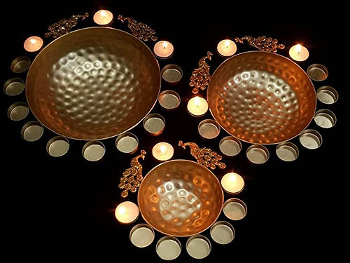 Nestique Handicrafts Peacock Decorative Urli Beautiful Bowl for Floating Flowers
