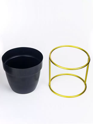 Nestique Black oval metal desk planter with stand(WITHOUT PLANT) Plant Container