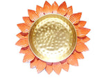 Nestique Decorative Round Lotus Shape Metal Urli Pot Floating Candle Flower